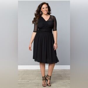 Kiyonna Black Modern Mesh Dress.‎